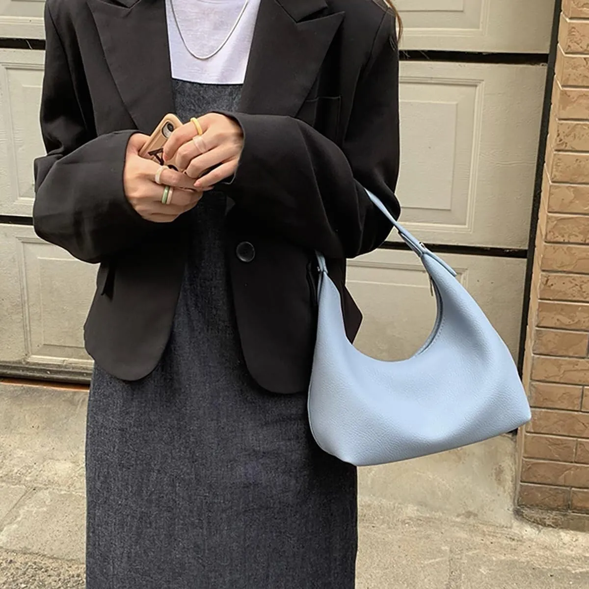 Soft Vegan Leather Hobo & Shoulder Dumpling Handbags for Womens Small Tote Purse Featuring