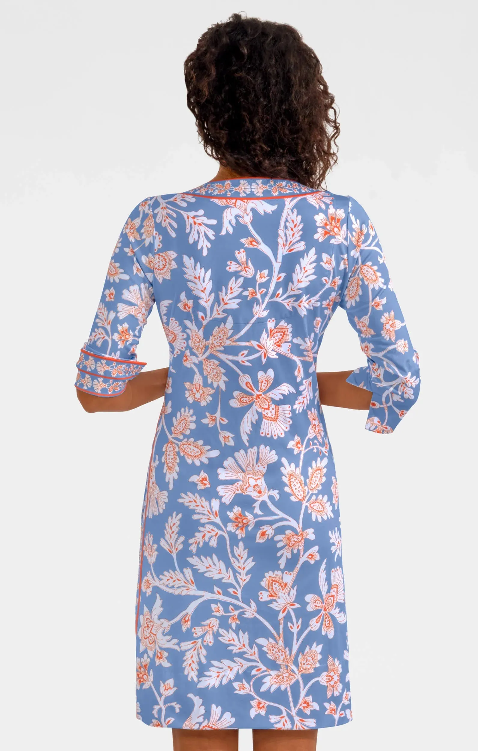 Split Neck Dress - Periwinkle