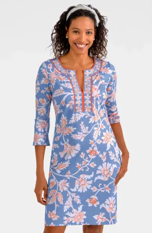 Split Neck Dress - Periwinkle