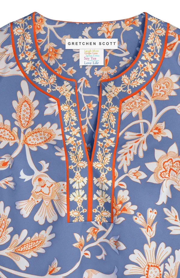 Split Neck Dress - Periwinkle