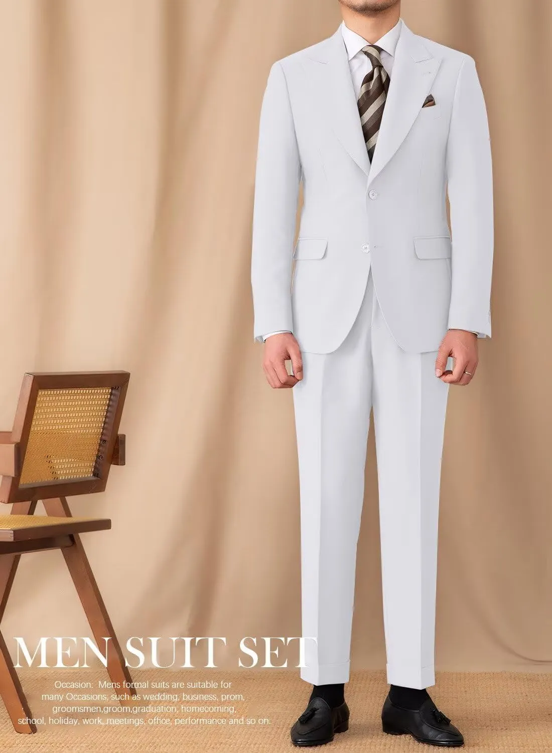 Suit for Men Wedding Slim Fit 3 Piece Set Blazer Jacket Vest Pants Tuxedo Suits for Groomsmen Business Prom Party Sport Coat