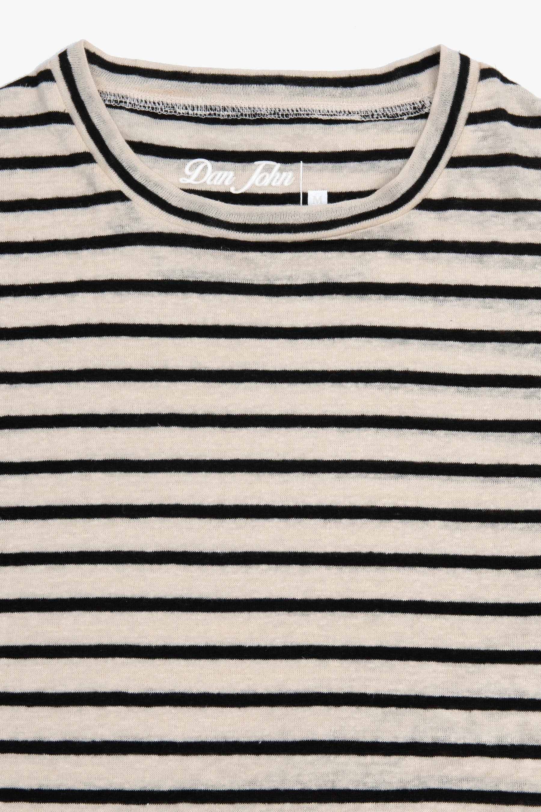 T-shirt in maglia a righe ecru