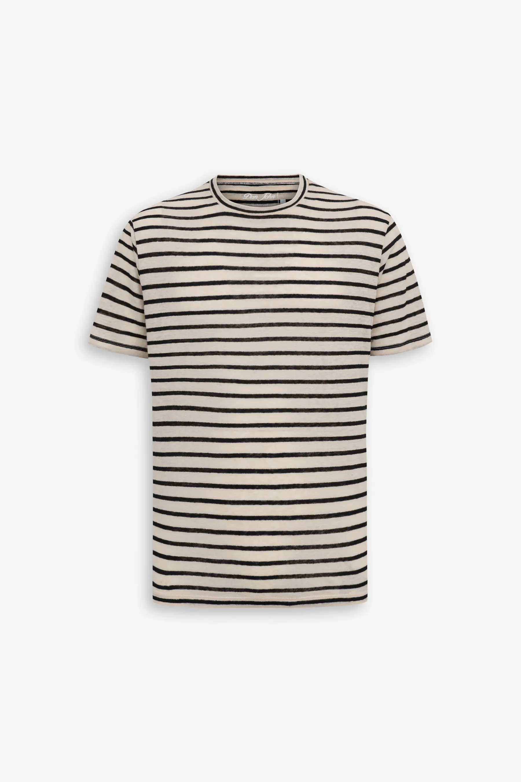 T-shirt in maglia a righe ecru