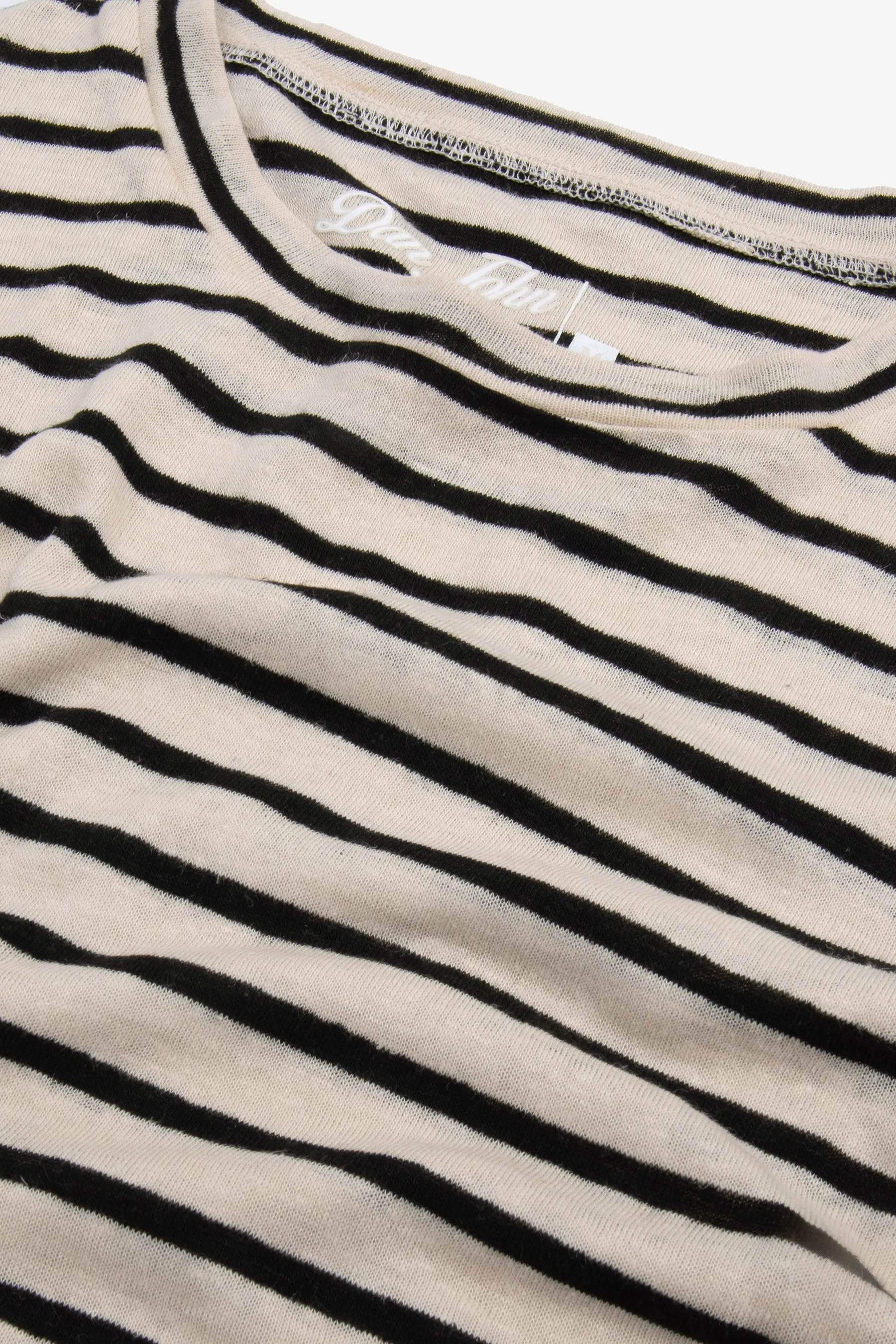 T-shirt in maglia a righe ecru