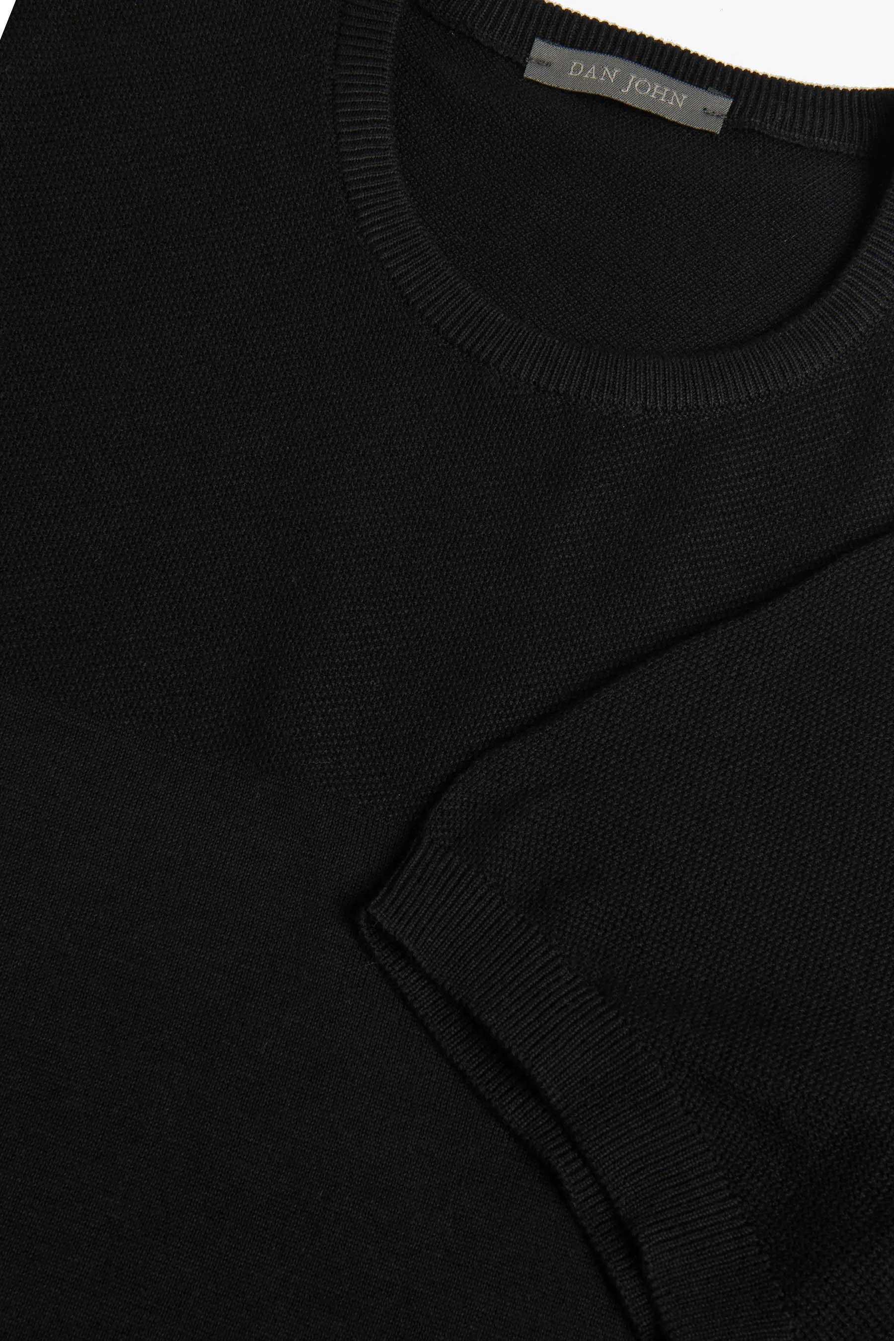 T-shirt in maglia riga piazzata nera