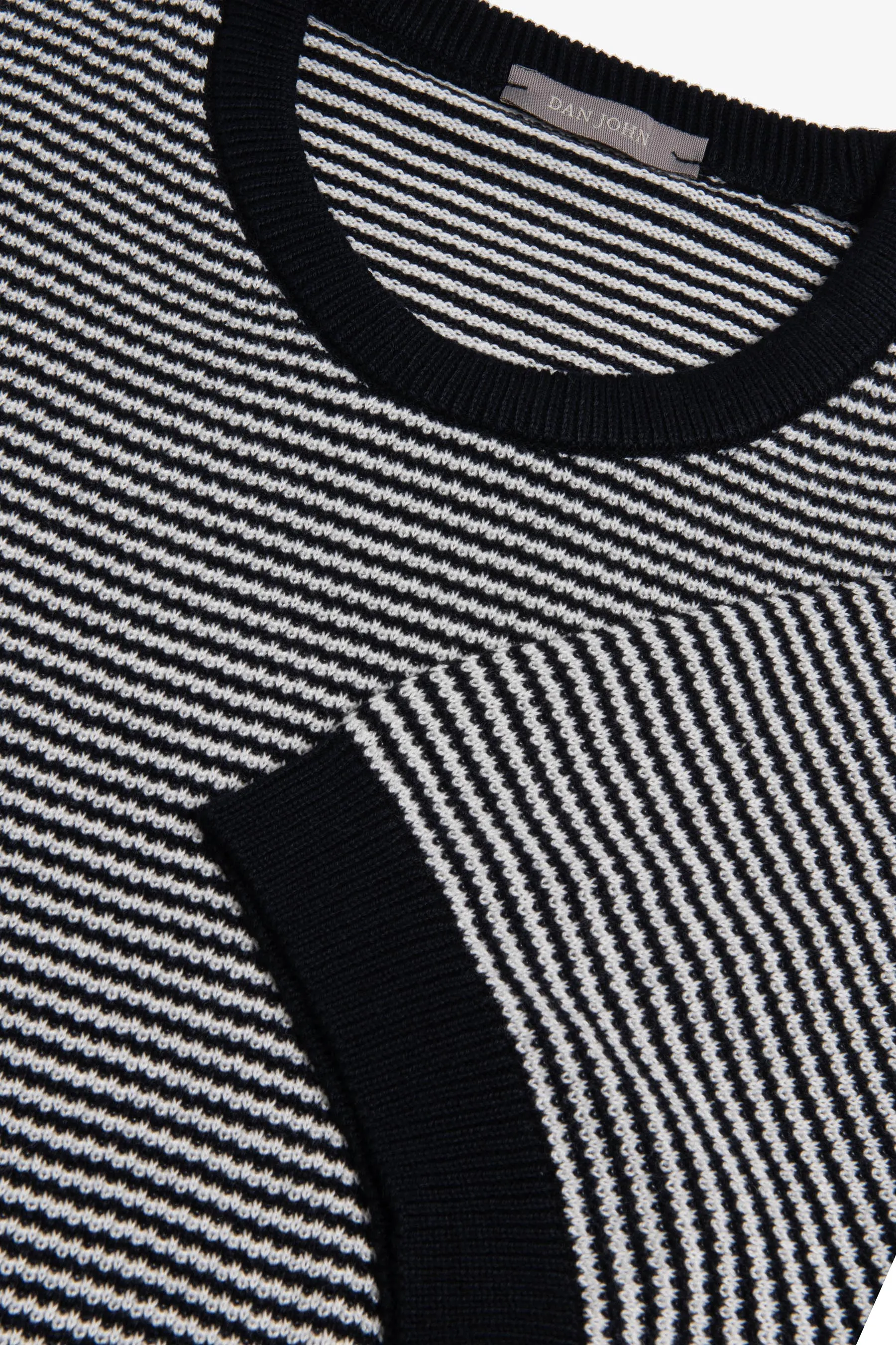 T-shirt in maglia rigata blu