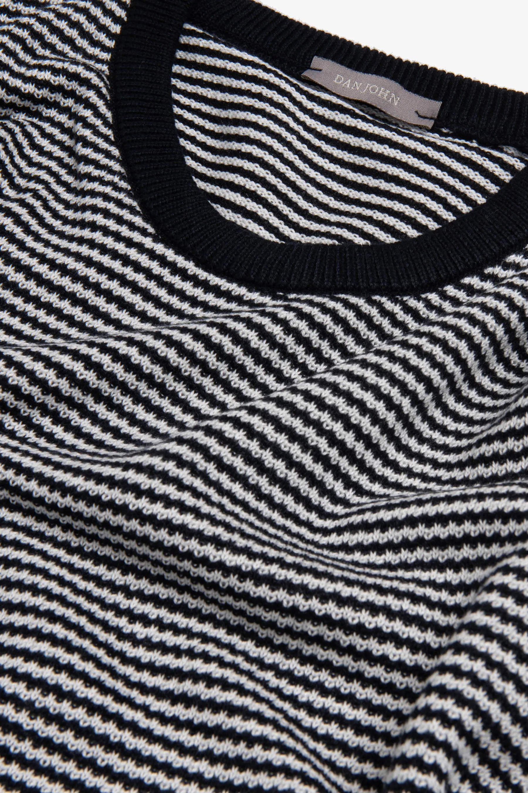 T-shirt in maglia rigata blu