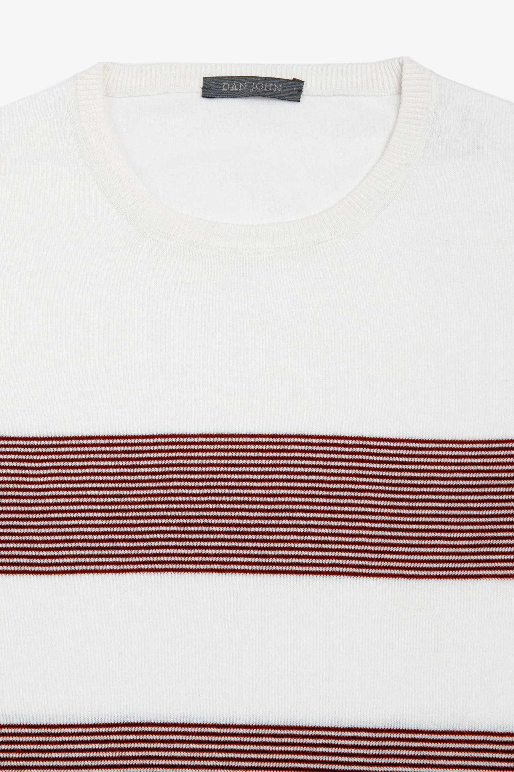T-shirt in maglia righe piazzate melanzana
