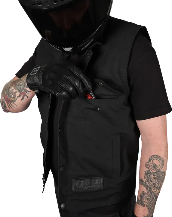 THRASHIN SUPPLY CO. Nightrider v2 Riding Vest - Black - Medium - TMJ-12-09
