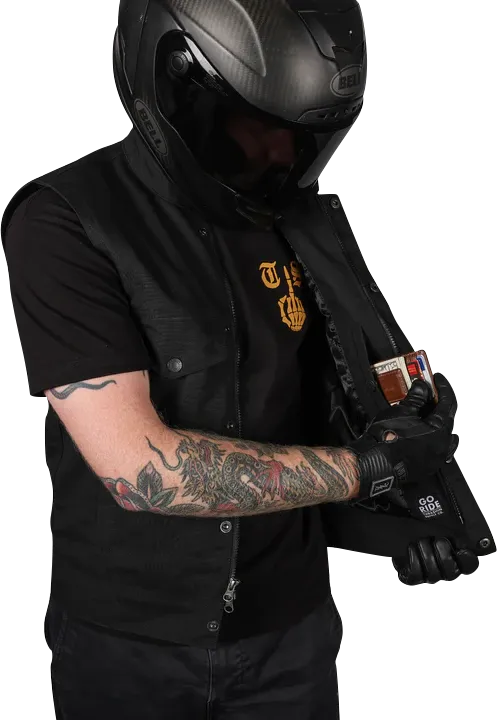 THRASHIN SUPPLY CO. Nightrider v2 Riding Vest - Black - Medium - TMJ-12-09