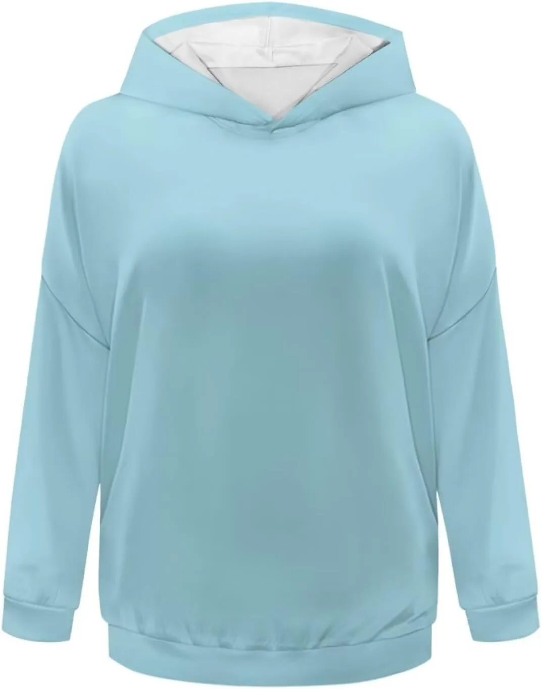 TOADDITDO Women's Casual Hoodies Long Sleeve Solid Lightweight Pullover Tops Loose Sweatshirt Hooded Size S-2XL