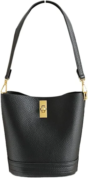 Vegan Leather Shoulder Bags for Women Bucket Crossbody Bag Casual Tote Purse Handbag Elegant Top Handle Satchel