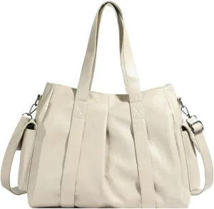 Vegan Leather Tote Bag for Women Retro Shoulder Crossbody Bag Large Handbag Top Handle Satchel Work Travel Purse