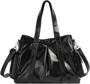 Vegan Leather Tote Bag for Women Retro Shoulder Crossbody Bag Large Handbag Top Handle Satchel Work Travel Purse