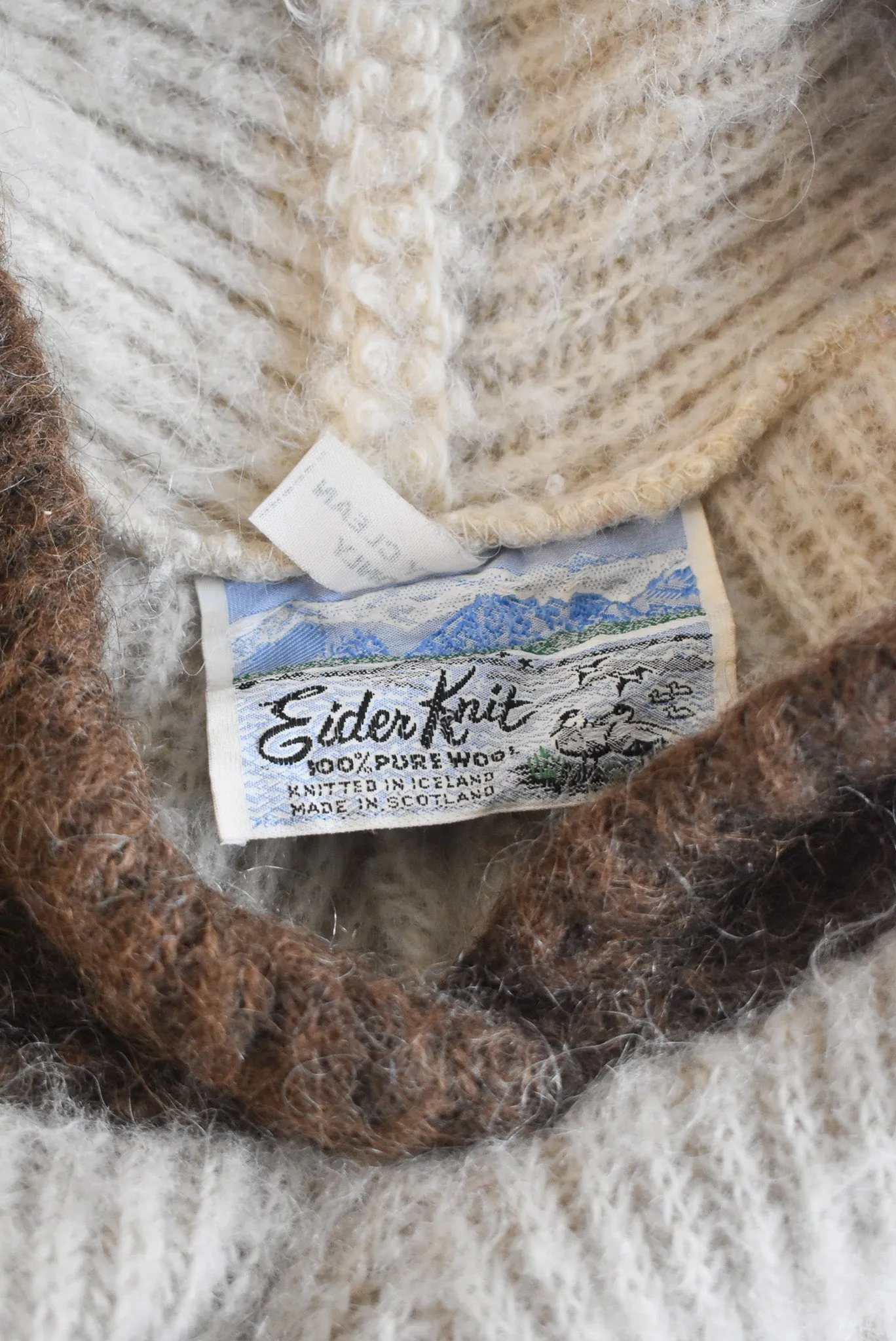 Vintage Eider knit Icelandic poncho, OSFM