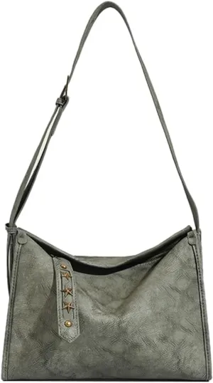 Vintage Shoulder Crossbody Purses for Women Medium Size Tote Bag Soft Vegan Leather Y2k Handbags Ladies Work Satchels