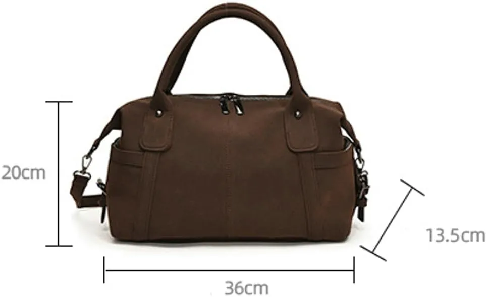 Vintage Tote Bags for Women Large Vegan Leather Shoulder Crossbody Purses Handbags Top Handle Ladies Travel Satchel