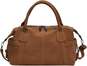 Vintage Tote Bags for Women Large Vegan Leather Shoulder Crossbody Purses Handbags Top Handle Ladies Travel Satchel