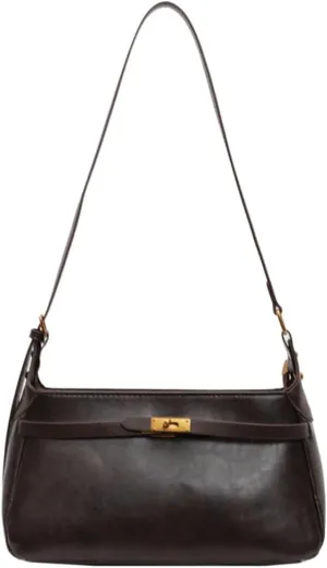 Vintage Vegan Leather Shoulder Bag for Women Small Crossbody Tote Purse Handbag Ladies Trendy Chic Satchel