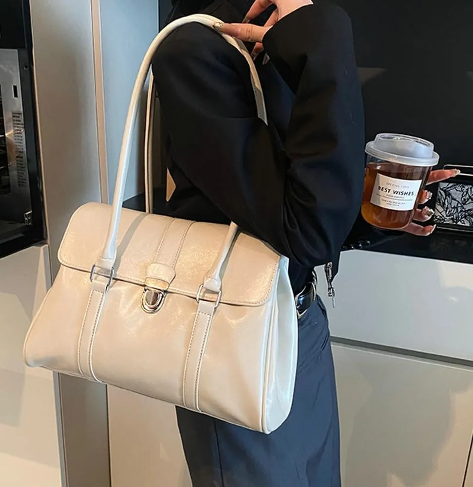 Vintage Vegan Leather Tote Bags for Women Large Shoulder Purses Ladies Working Handbags Top Handle Satchels 2025