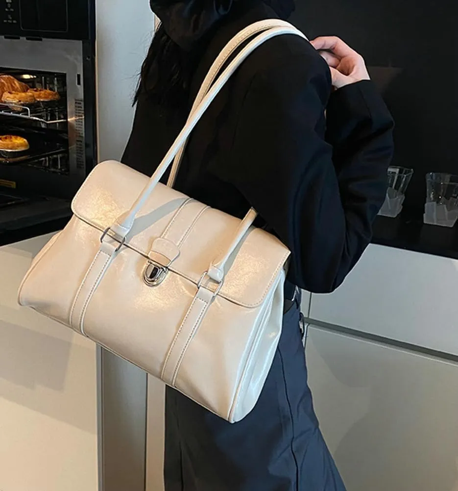 Vintage Vegan Leather Tote Bags for Women Large Shoulder Purses Ladies Working Handbags Top Handle Satchels 2025