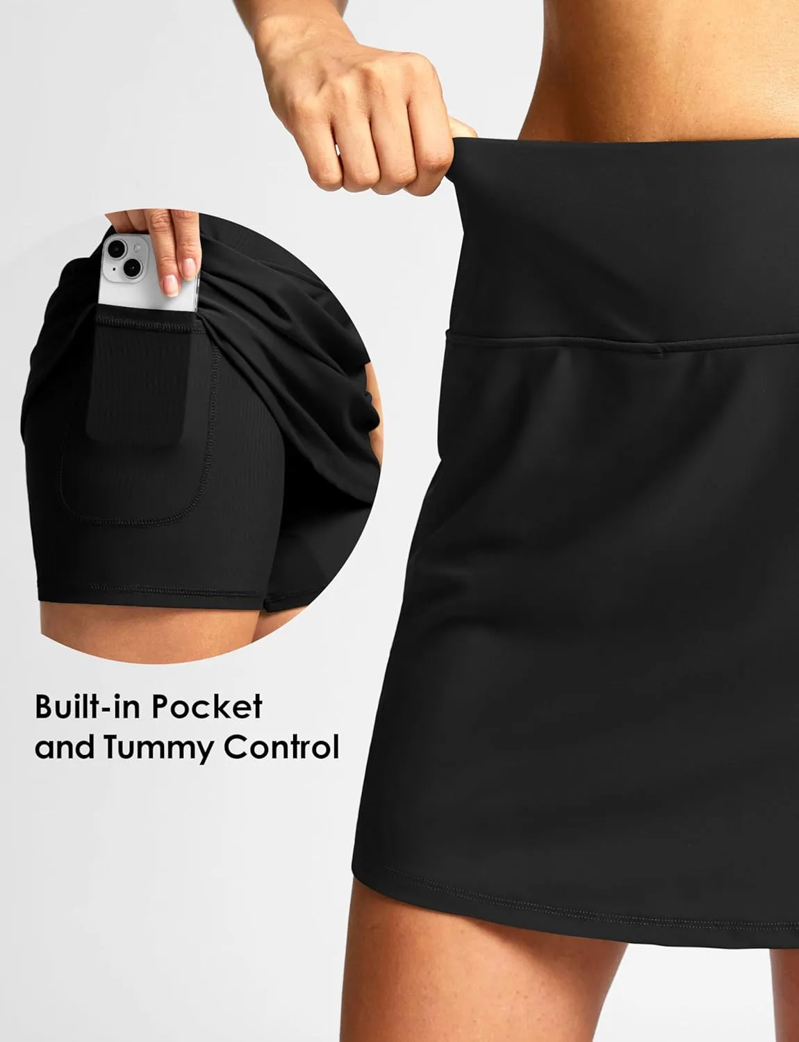 Viodia Women's 17" Long Swim Skirt High Waisted Modest Swimsuits Skirt Bathing Suit Tummy Control Swim Bottoms