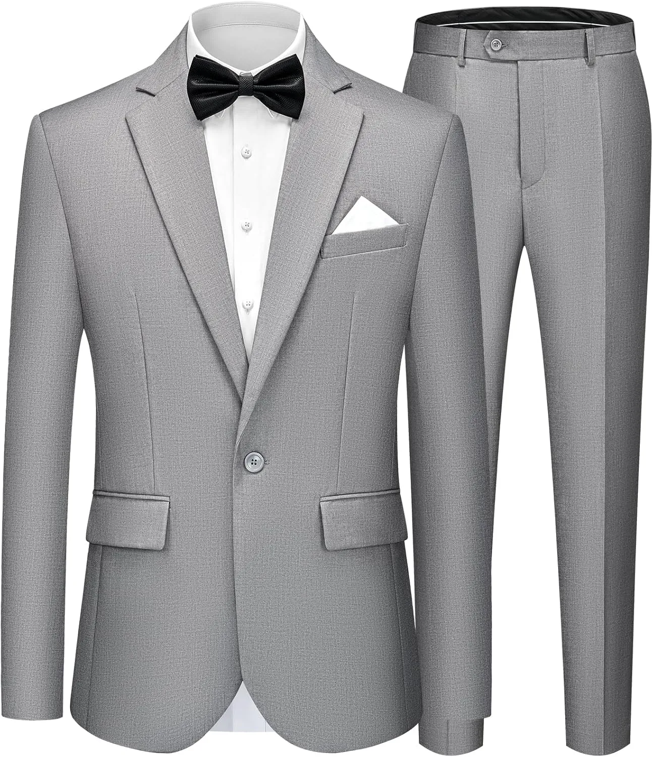 WEEN CHARM Men's Suits Slim Fit 2 Piece One Button Blazer Jacket Wedding Prom Tuxedo Pants Set