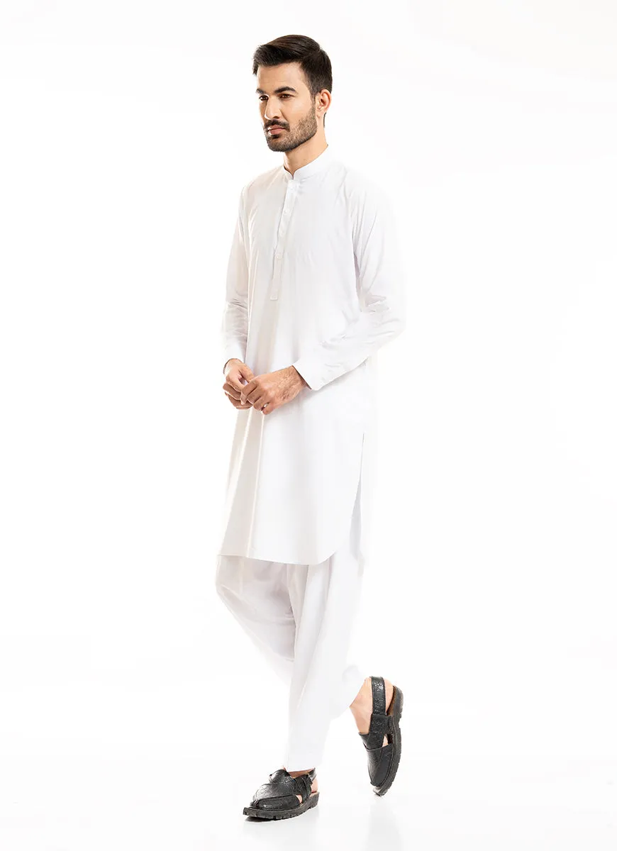 White Plain Delta Wash N Wear Shalwar Kameez Suit