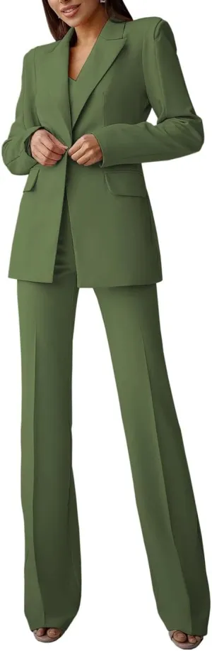 Women 2 Piece Suits Pant Elegant Peak Lapel Office Blazer Pant Suit Lady Formal Business Party Office Work Outfit