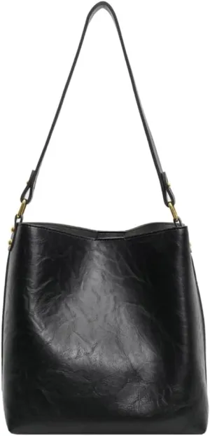 Women's Bucket Shoulder Tote Bags Fashion Large Top Handle Satchel Handbags PU Leather Crossbody Purses 2pcs
