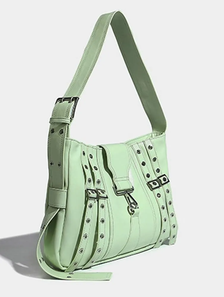 Womens Fashion Vegan Leather Tote Bag Y2k Rivet Shoulder Purse Top Handle Satchel Large Messenger Handbag