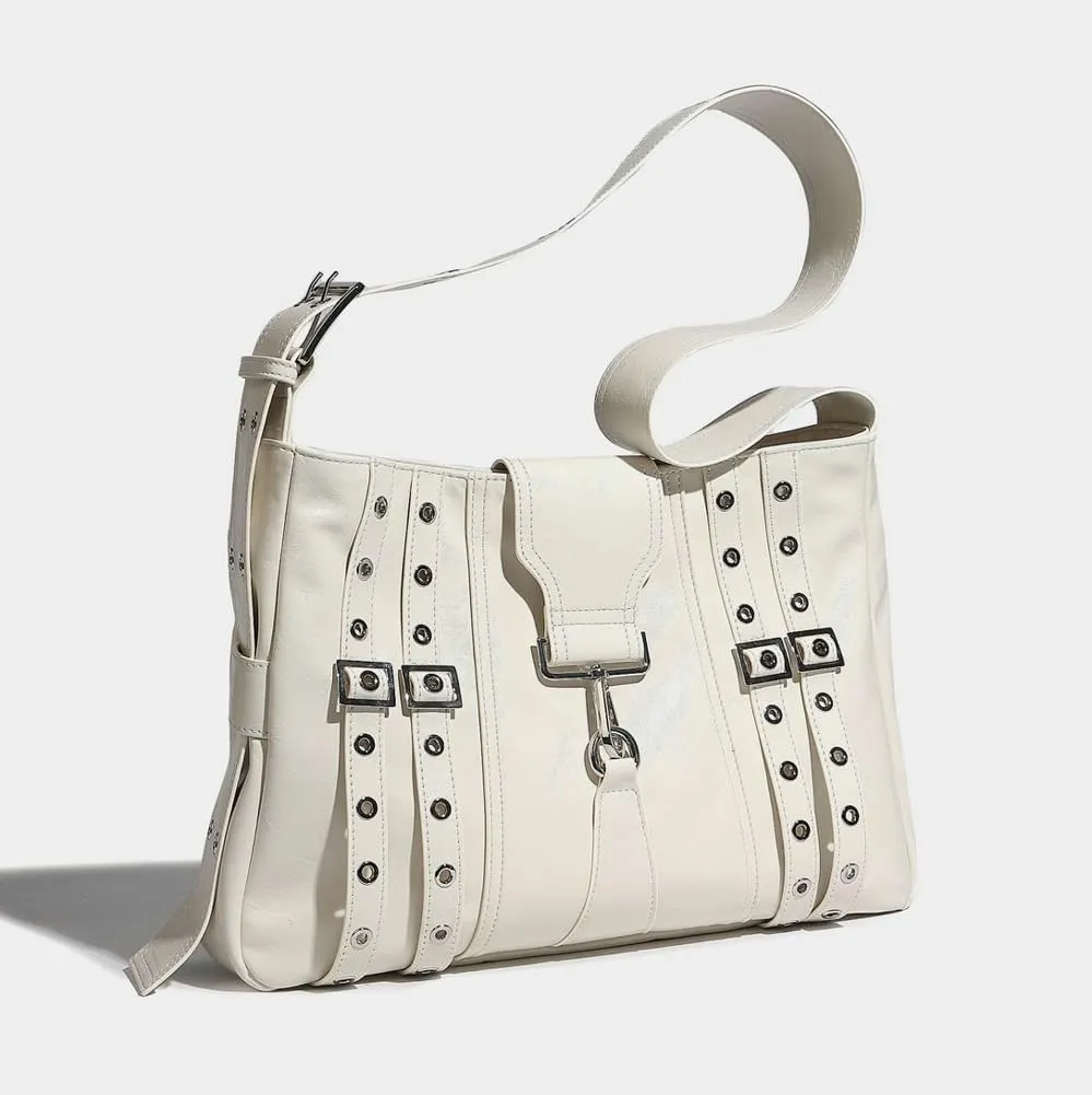 Womens Fashion Vegan Leather Tote Bag Y2k Rivet Shoulder Purse Top Handle Satchel Large Messenger Handbag
