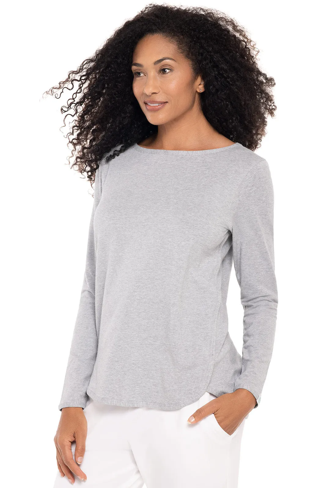 Women's Heyday Side Split Shirt  | Grey Heather