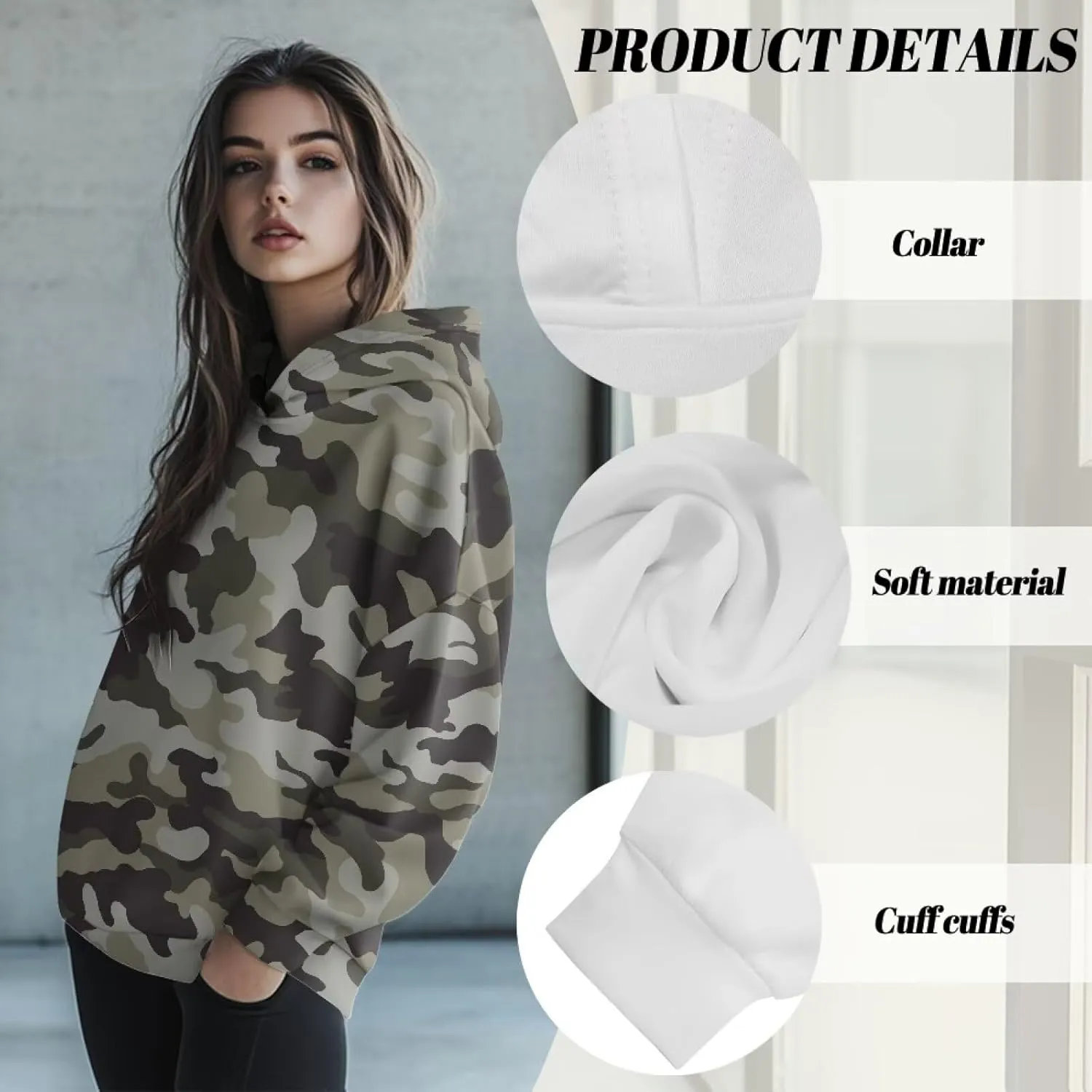 Women's Hoodies Oversized Long Sleeve Sweatshirt Casual Fall Outfits Loose Fit Pullover Tops Sizes S-2XL