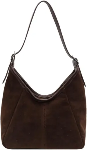 Womens Large Work Shoulder Tote Bag Soft PU Leather Satchel Casual Suede Messenger Handbag Travel Crossbody Purse