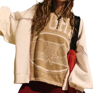 Women's Oversized Sweatshirt Long Lantern Sleeve Crew Neck Color Block Printed Fall Casual Loose Pullover Tops