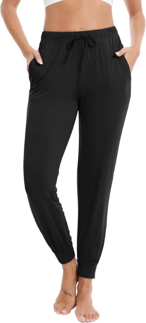 Women's Pajama Pants Casual Pajama Joggers Pant Soft Knit Yoga Bottoms Pj Bottom with Pockets S-XXL