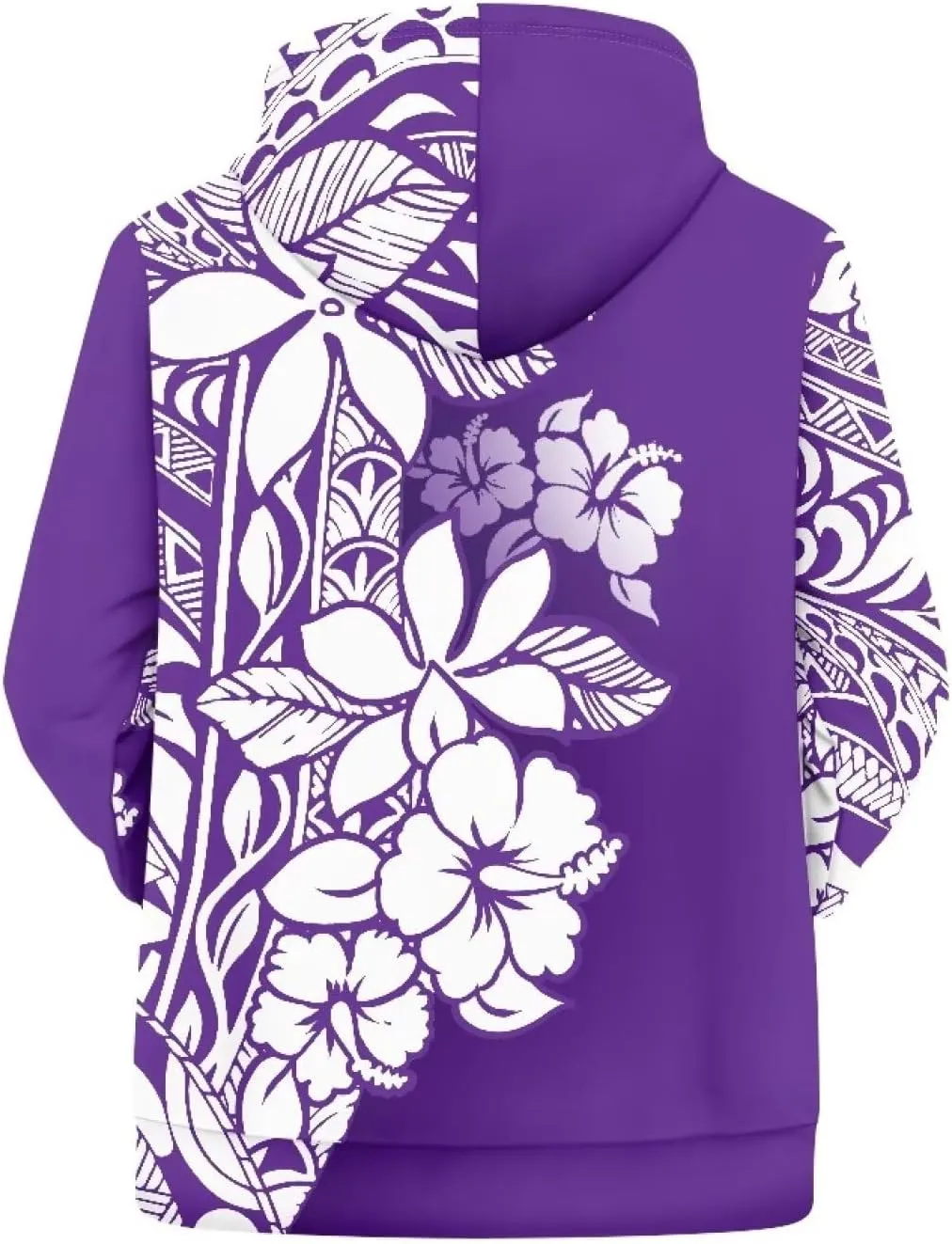 Womens Polynesian Tribal Tattoo Print Hoodies Drawstring Puletasi Tatau Ptaha Pullover Sweatshirt with Pocket