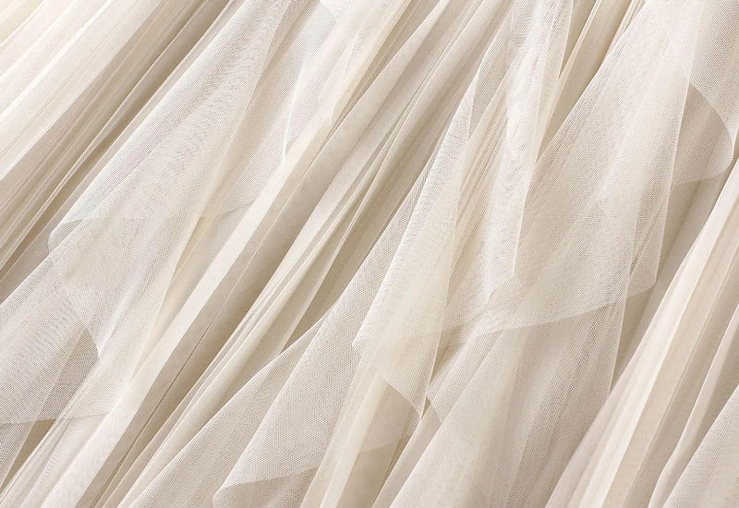 Women's Ruffled Tulle Midi Skirt High Waist Pleated A-line Skirt for Elegant and Casual Occasions 2025 Summer Fashion