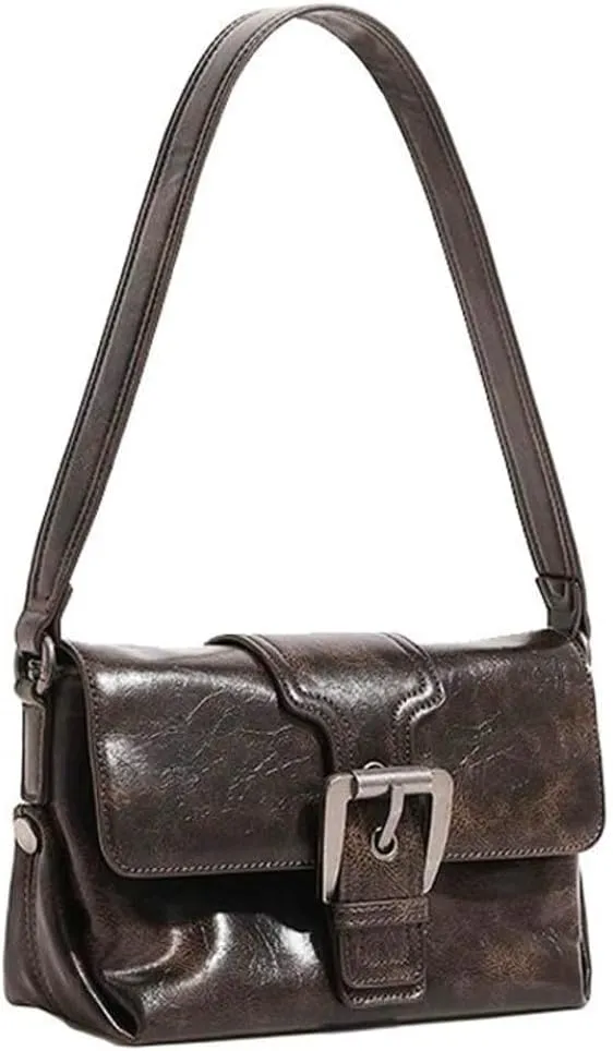 Womens Shoulder Bag Retro Vegan Leather Crossbody Tote Purses Y2k Small Handbag Armpit Bag Top Handle Satchel