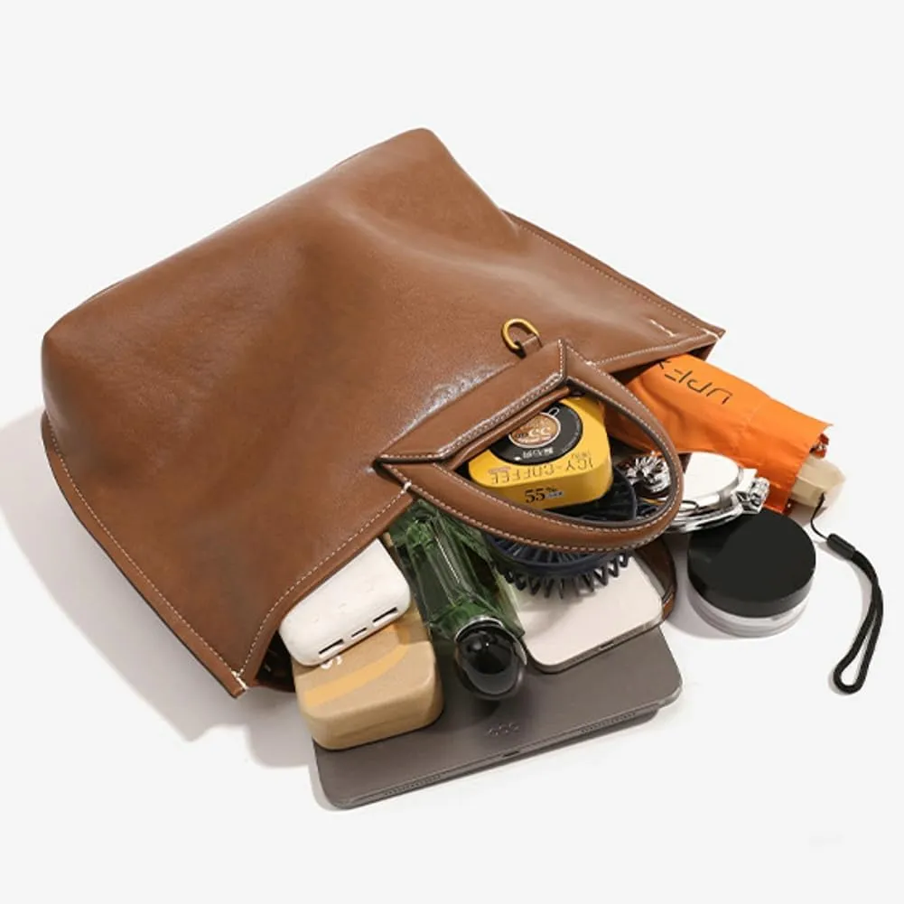 Womens Soft Faux Leather Shoulder Crossbody Bag Large Working Tote Purse Casual Top Handle Handbags Designer Satchel