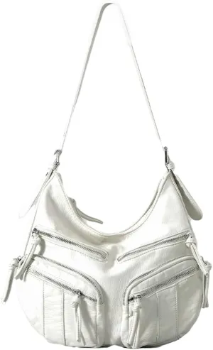 Womens Soft Vegan Leather Shoulder Bag Large Vintage Tote Purse Multi Pocket Y2k Crossbody Handbag Messenger Satchel