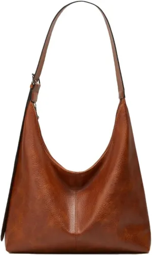 Women's Soft Vegan Leather Shoulder Bag Retro Large Tote Handbag Casual Working Cossbody Satchel Top Handle Purse