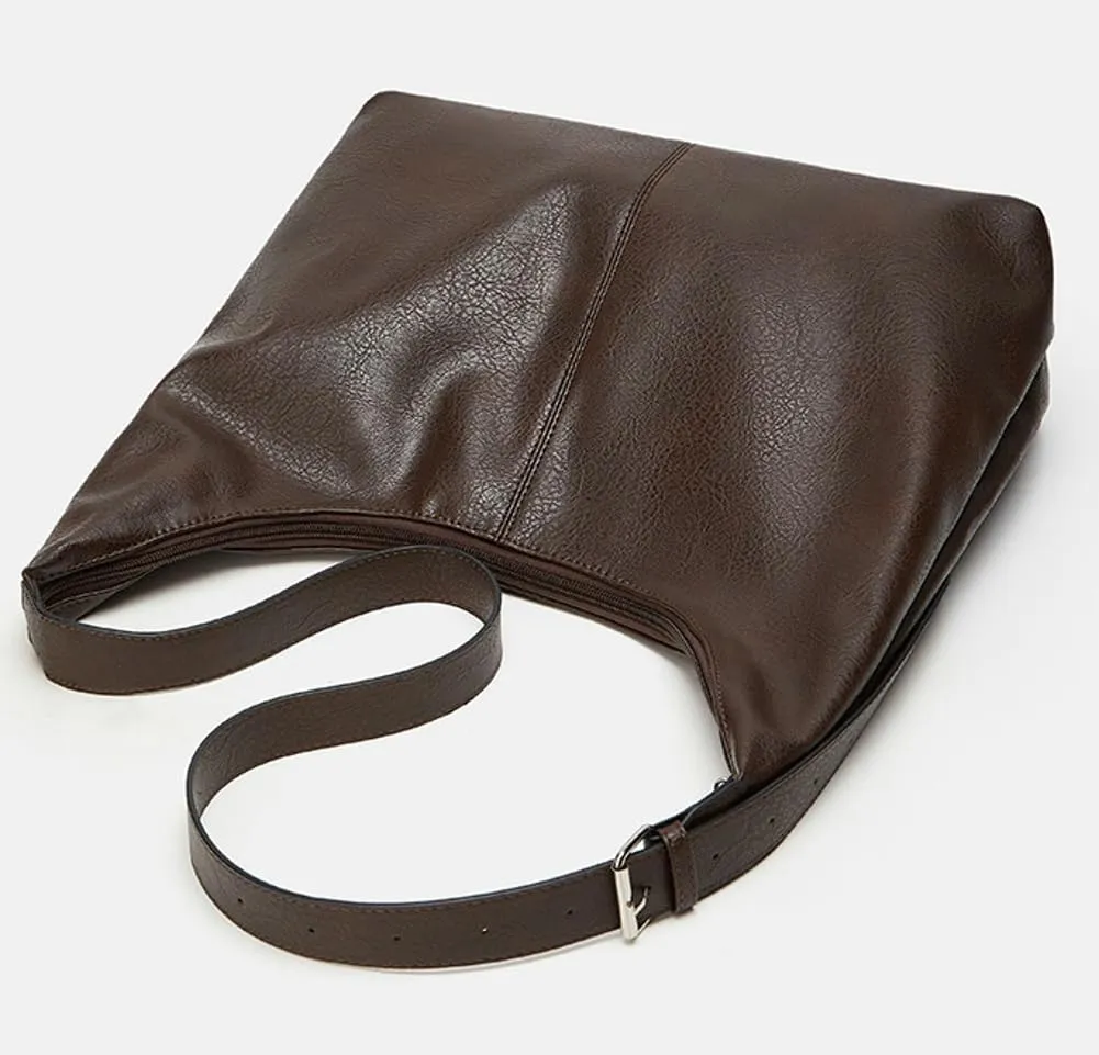 Women's Soft Vegan Leather Shoulder Bag Retro Large Tote Handbag Casual Working Cossbody Satchel Top Handle Purse