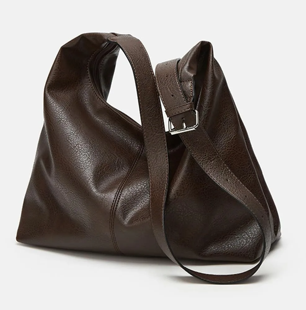 Women's Soft Vegan Leather Shoulder Bag Retro Large Tote Handbag Casual Working Cossbody Satchel Top Handle Purse