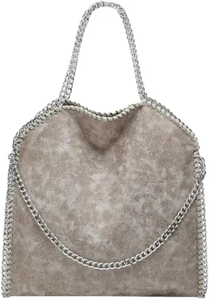Womens Soft Vegan Leather Shoulder Bags Large Y2k Tote Purse Working Top Handle Handbags Foldable Satchels with Chian