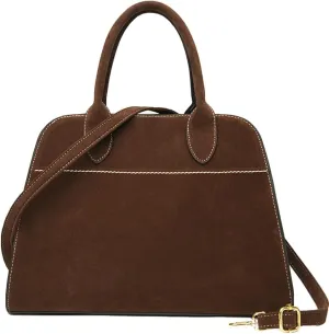 Womens Suede Tote Bag Faux Leather Shoulder Crossbody Purse Vintage Large Top Handle Satchels Fashion Work Handbag