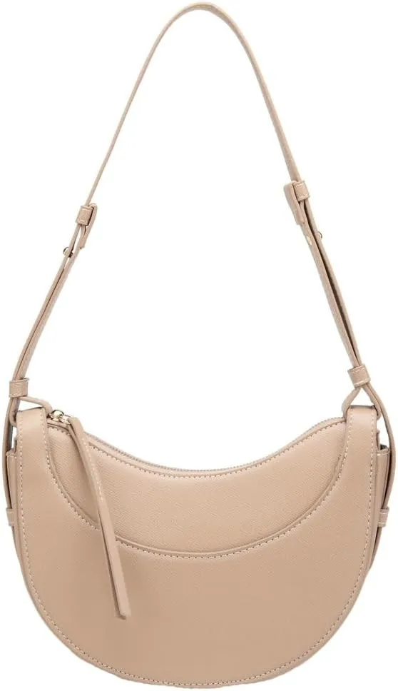 Women's Vegan Leather Shoulder Crossbody Bag Fashion Crescent Bag Dumpling Designer Clutch Purse Satchel