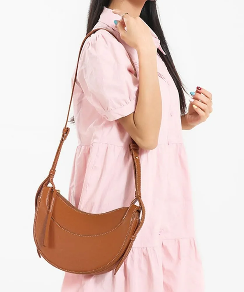 Women's Vegan Leather Shoulder Crossbody Bag Fashion Crescent Bag Dumpling Designer Clutch Purse Satchel