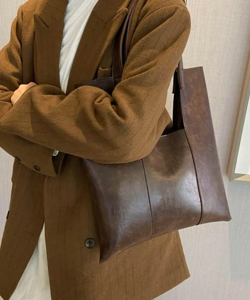 Womens Vintage Shoulder Bags Large Top Handle Satchel Fashion Handbags PU Leather Tote Purse Working Bags